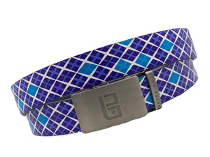 Moonstone golf belt from Buca Belts, offering a vibrant and unique design. A perfect gift for golfers or those looking to add a stylish touch to their gear. Features a convenient ratchet buckle for easy adjustment.