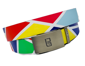 The Original design golf belt from Buca Belts, offering a vibrant and unique design. A perfect gift for golfers or those looking to add a stylish touch to their gear. Features a convenient ratchet buckle for easy adjustment.